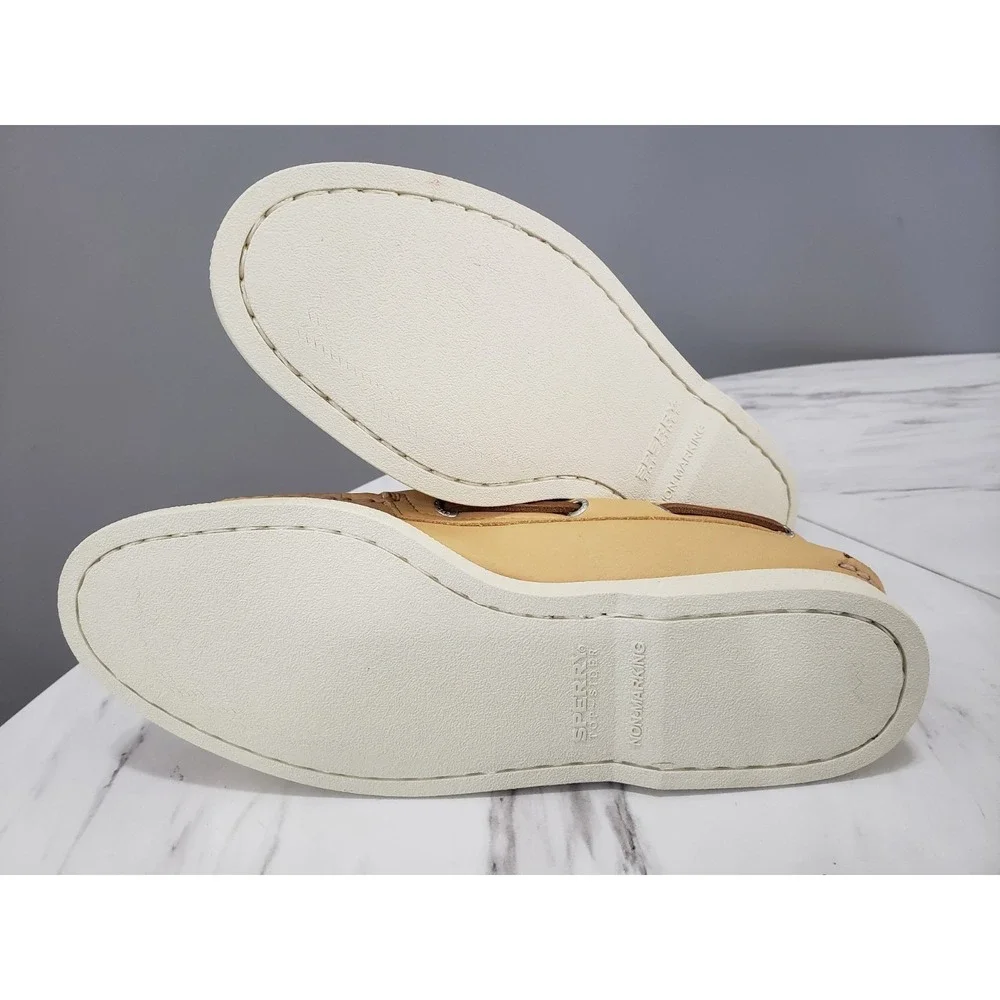 NEW‎ NO BOX MENS SIZE 10 Sperry A/O 2-EYE BROWN YELLOW slip on boat shoes